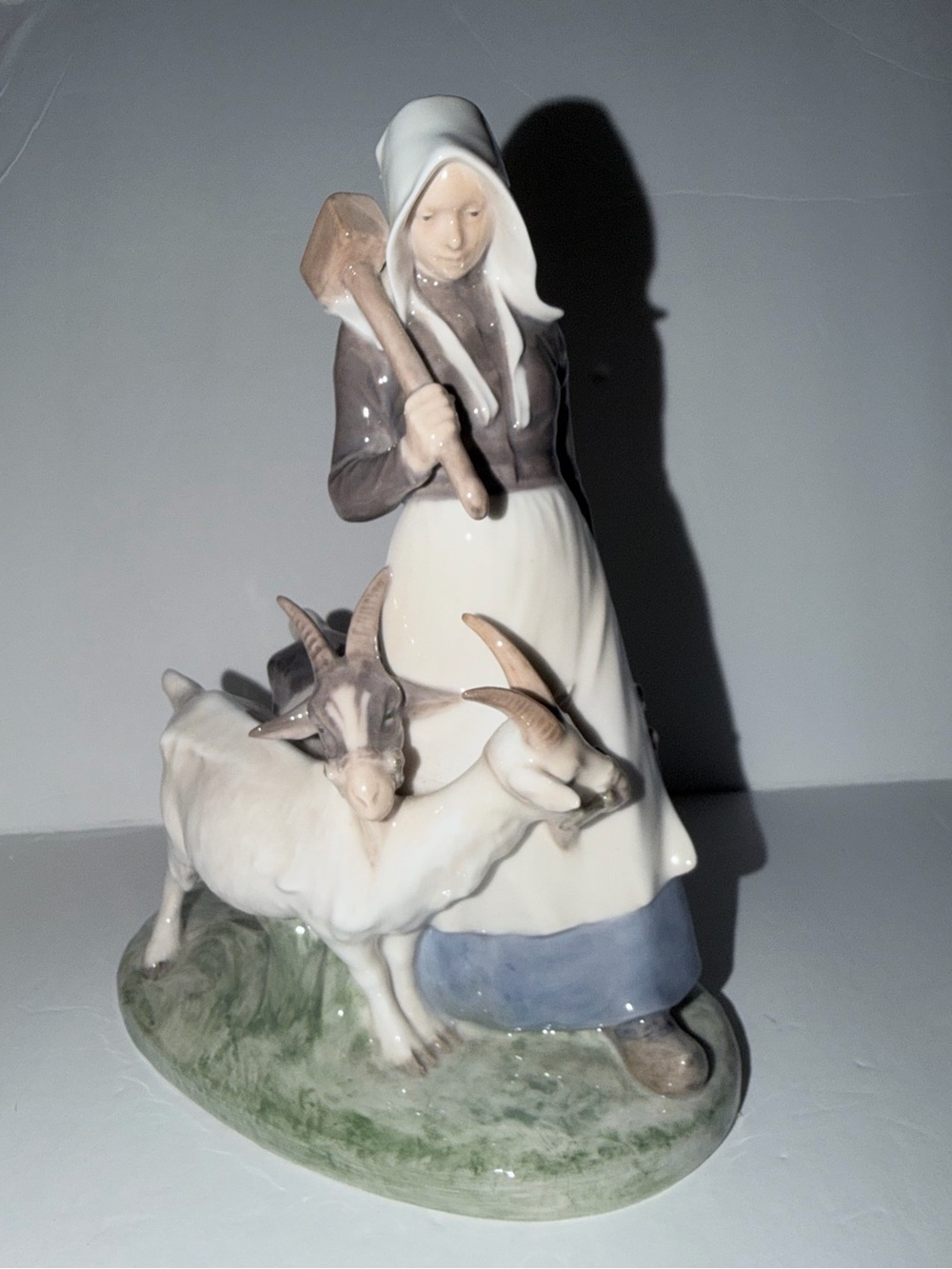 Vintage Royal Copenhagen Denmark Porcelain Figurine #694 Girl With Goats